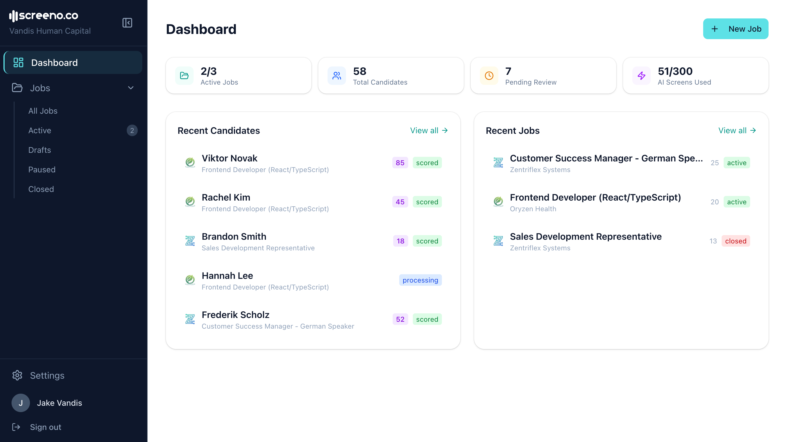 Overview of all your Jobs at a glance